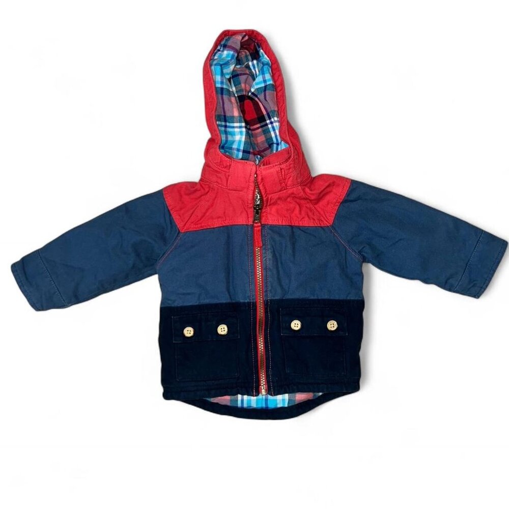 Oshkosh Toddler Infant Red Navy Black Canvas Fall Jacket